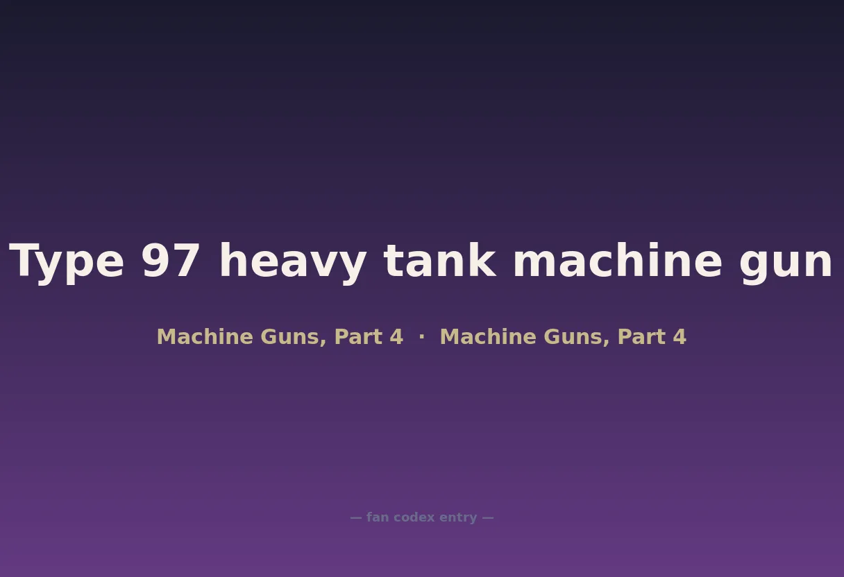 Type 97 heavy tank machine gun