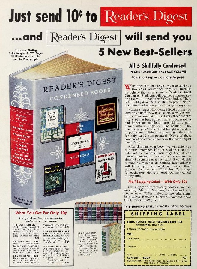 Just send 10 cents to Reader's Digest, 1958