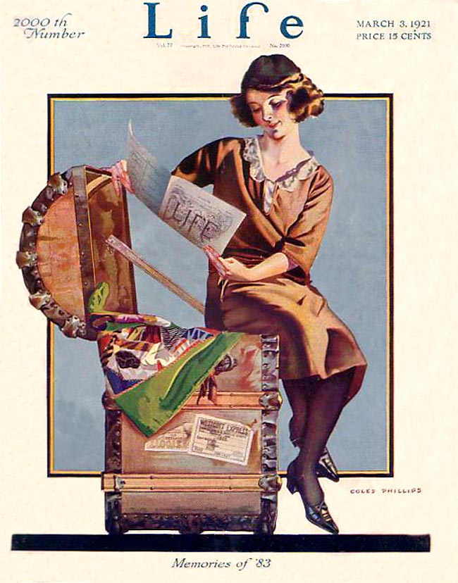 Life 1921-03-03 magazine cover, artwork by Coles Phillips