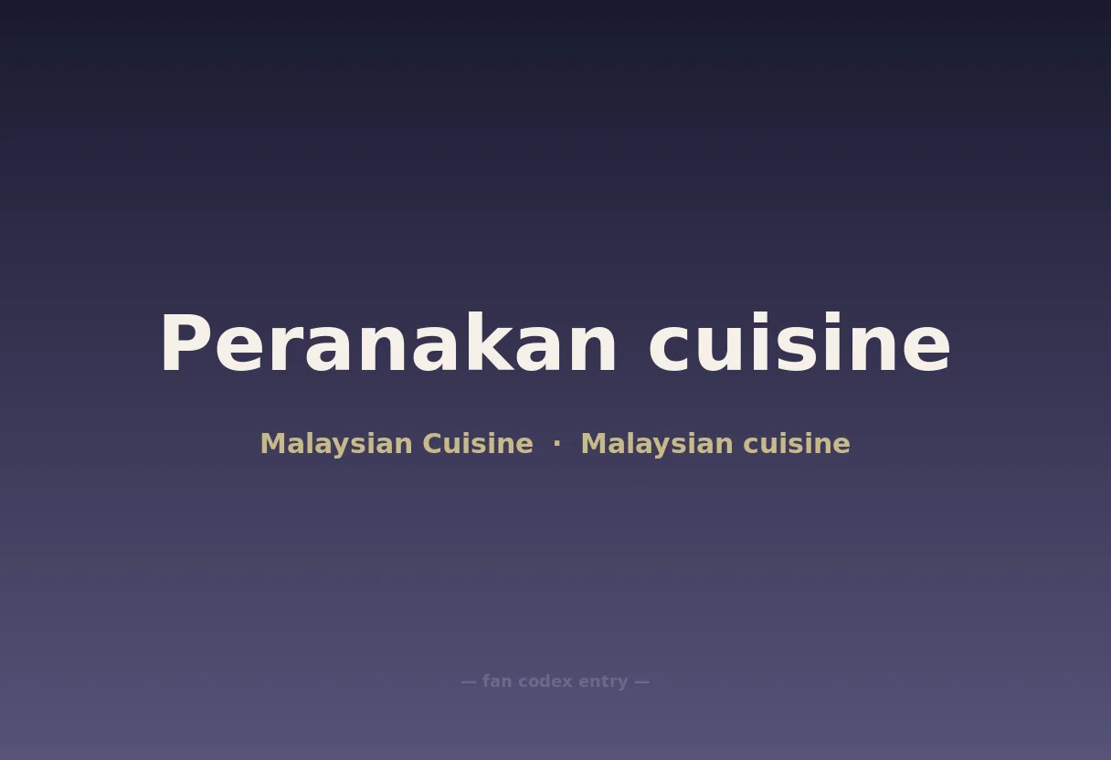 Peranakan cuisine
