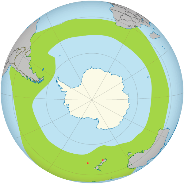 Distribution map diomedea sanfordi