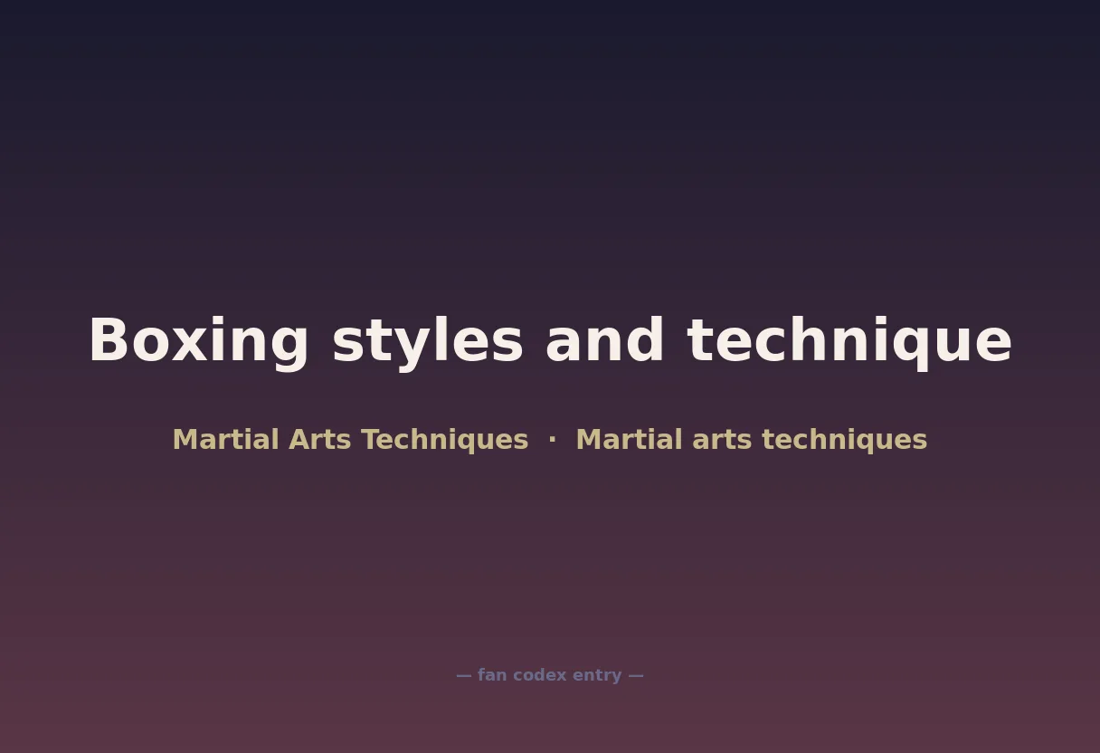 Boxing styles and technique