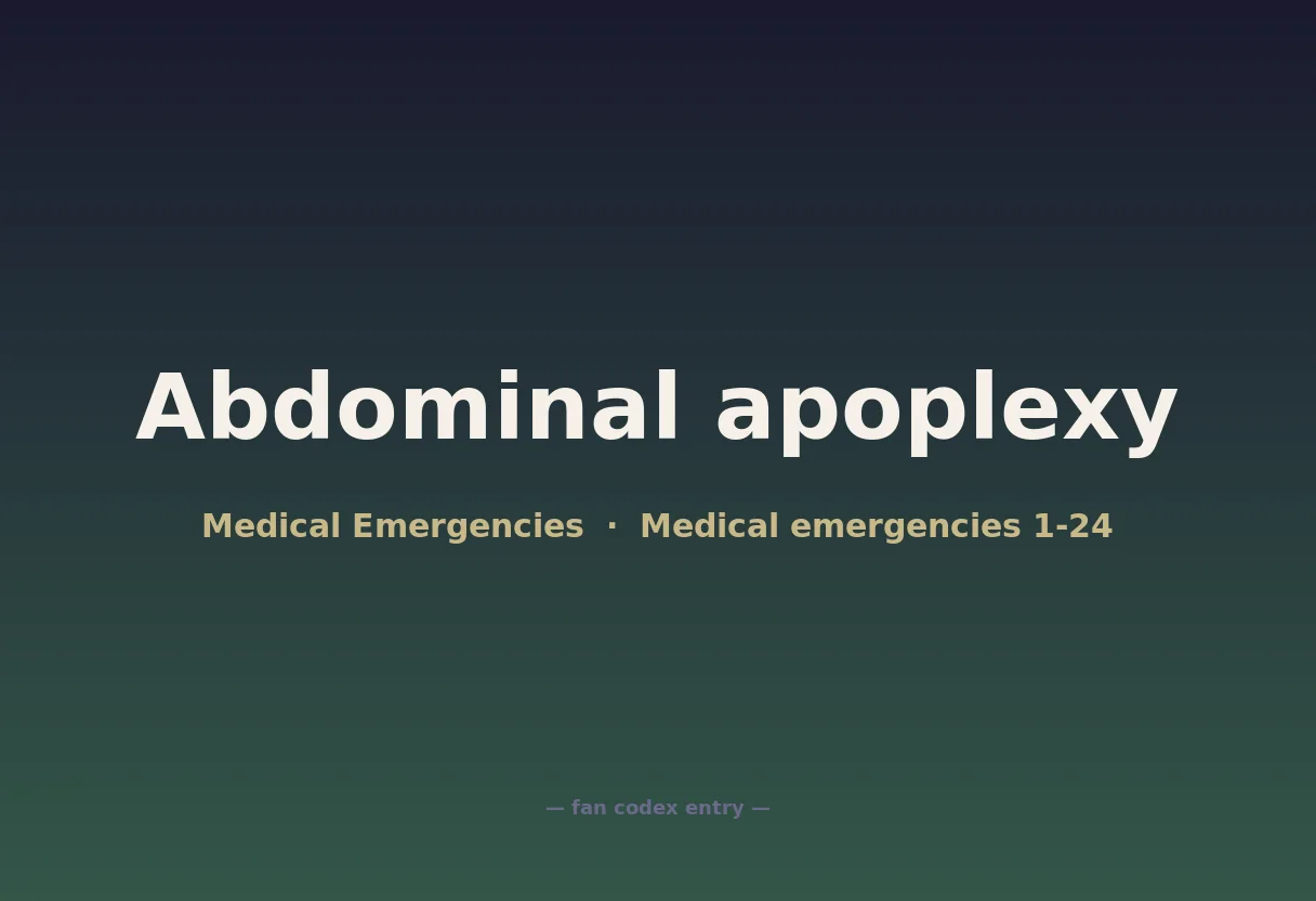 Abdominal apoplexy