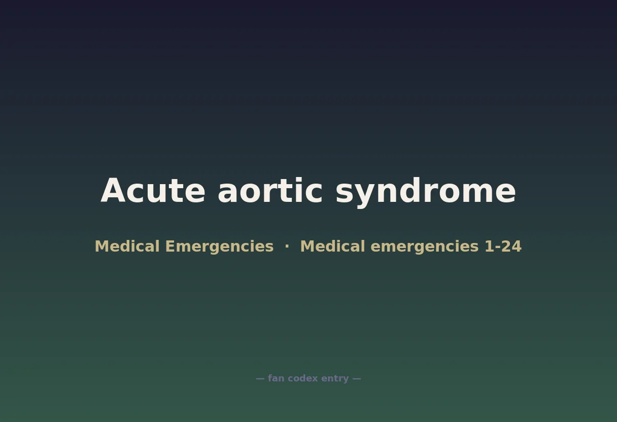 Acute aortic syndrome