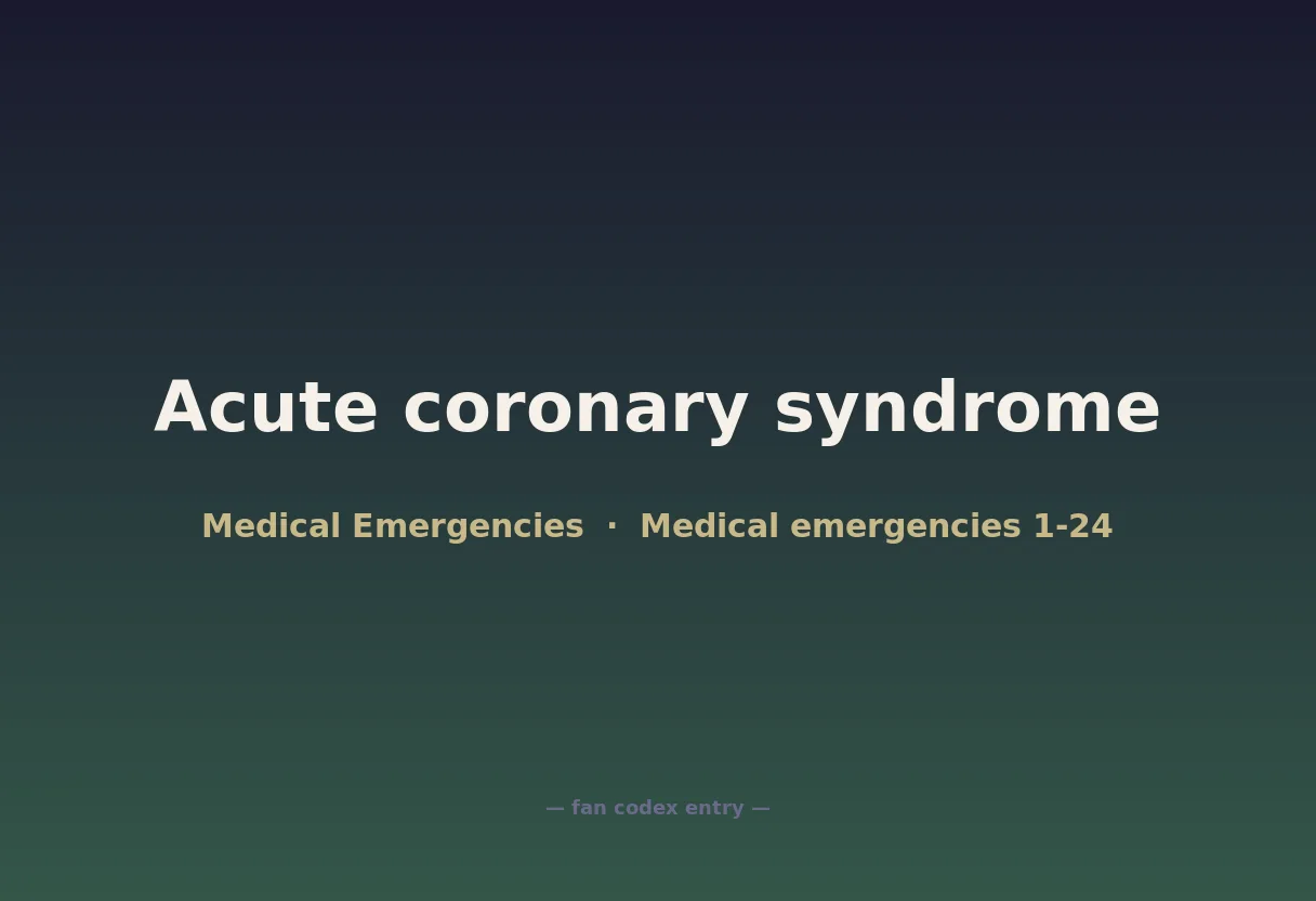 Acute coronary syndrome
