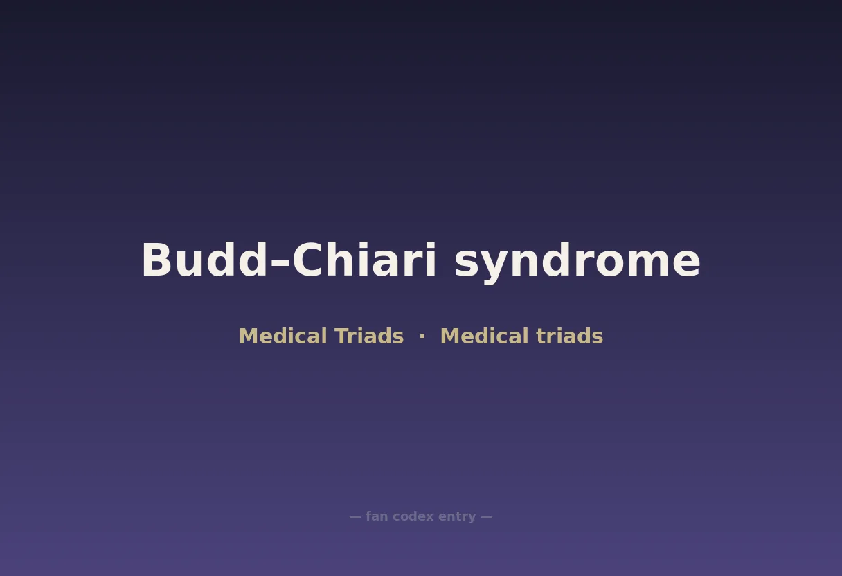Budd–Chiari syndrome