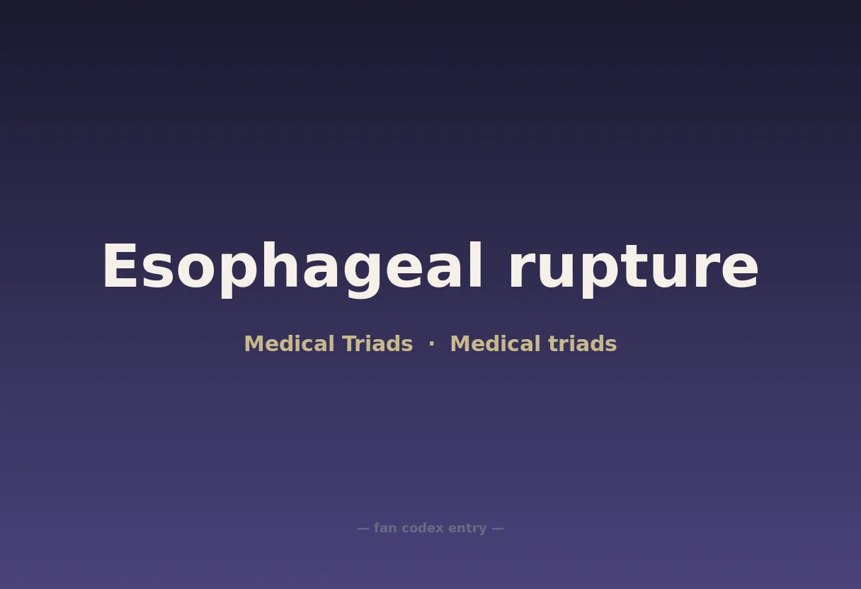 Esophageal rupture