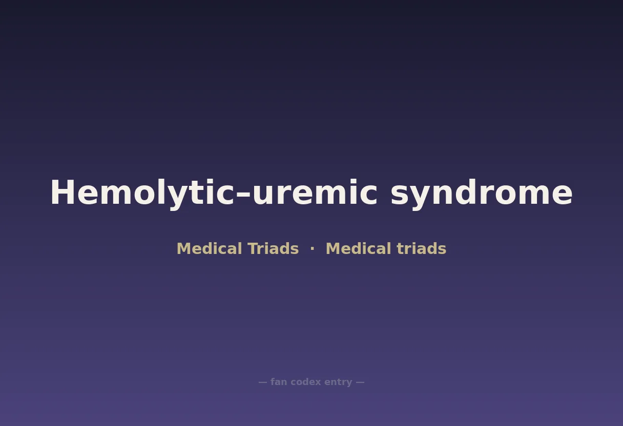 Hemolytic–uremic syndrome