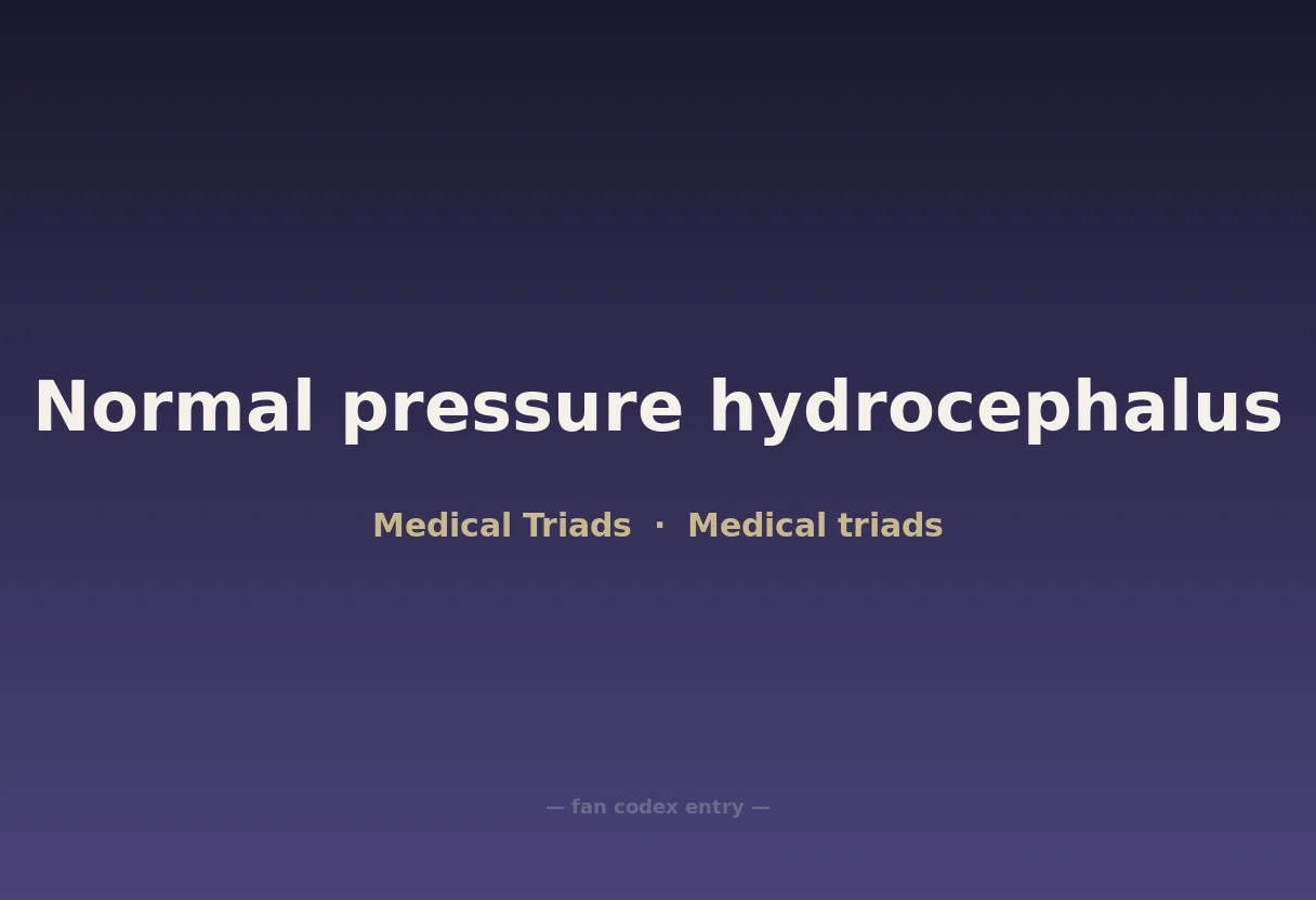 Normal pressure hydrocephalus