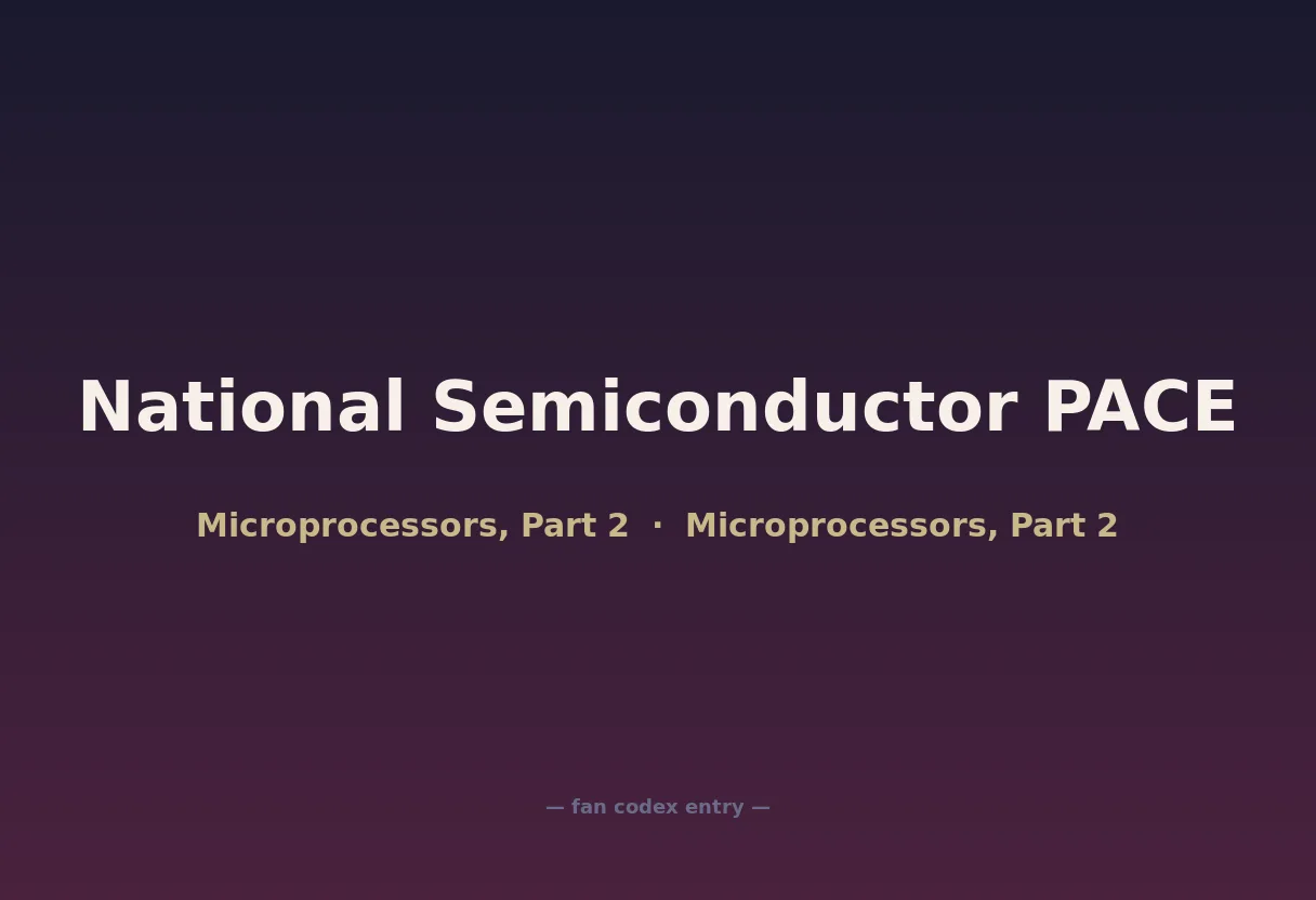 National Semiconductor PACE