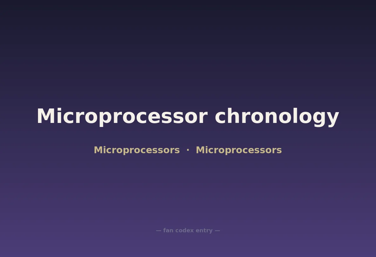 Microprocessor chronology