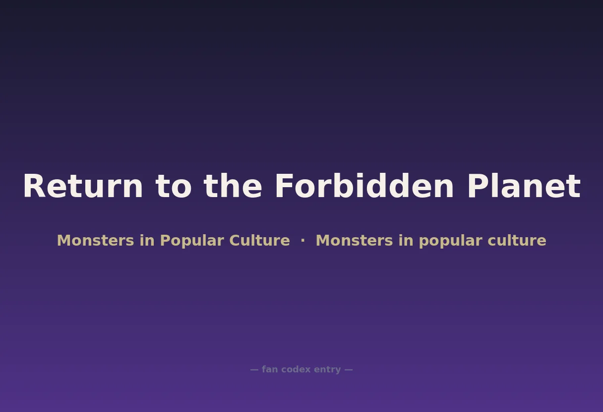 Return to the Forbidden Planet