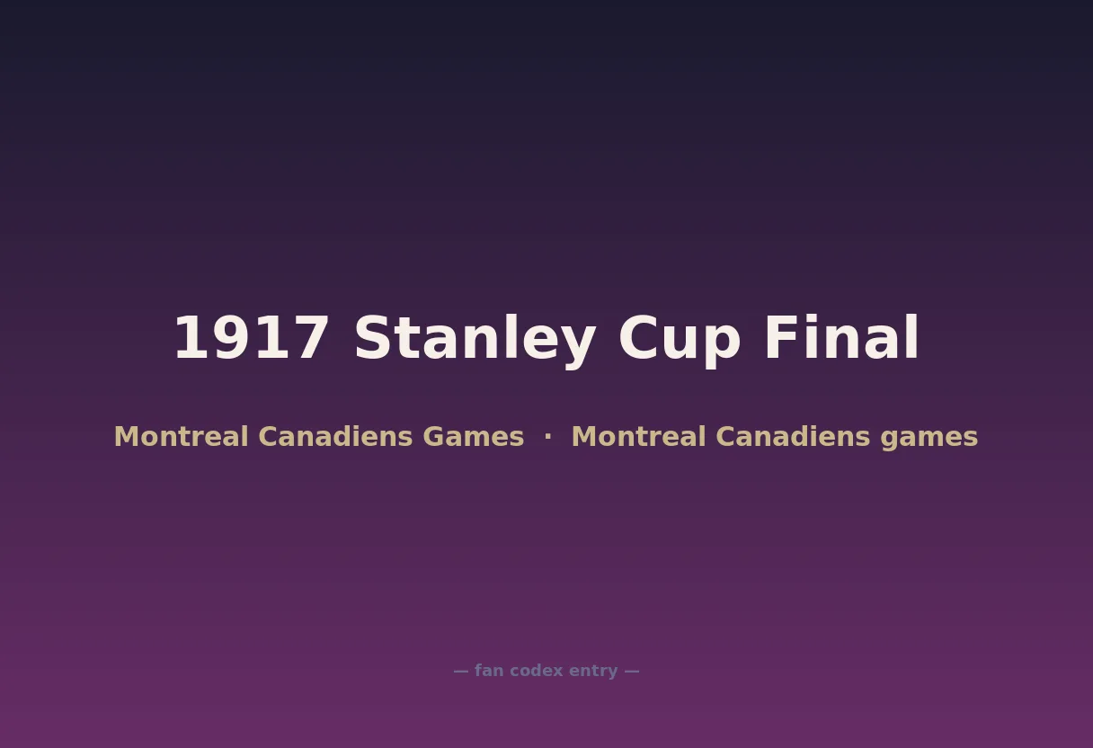 1917 Stanley Cup Final