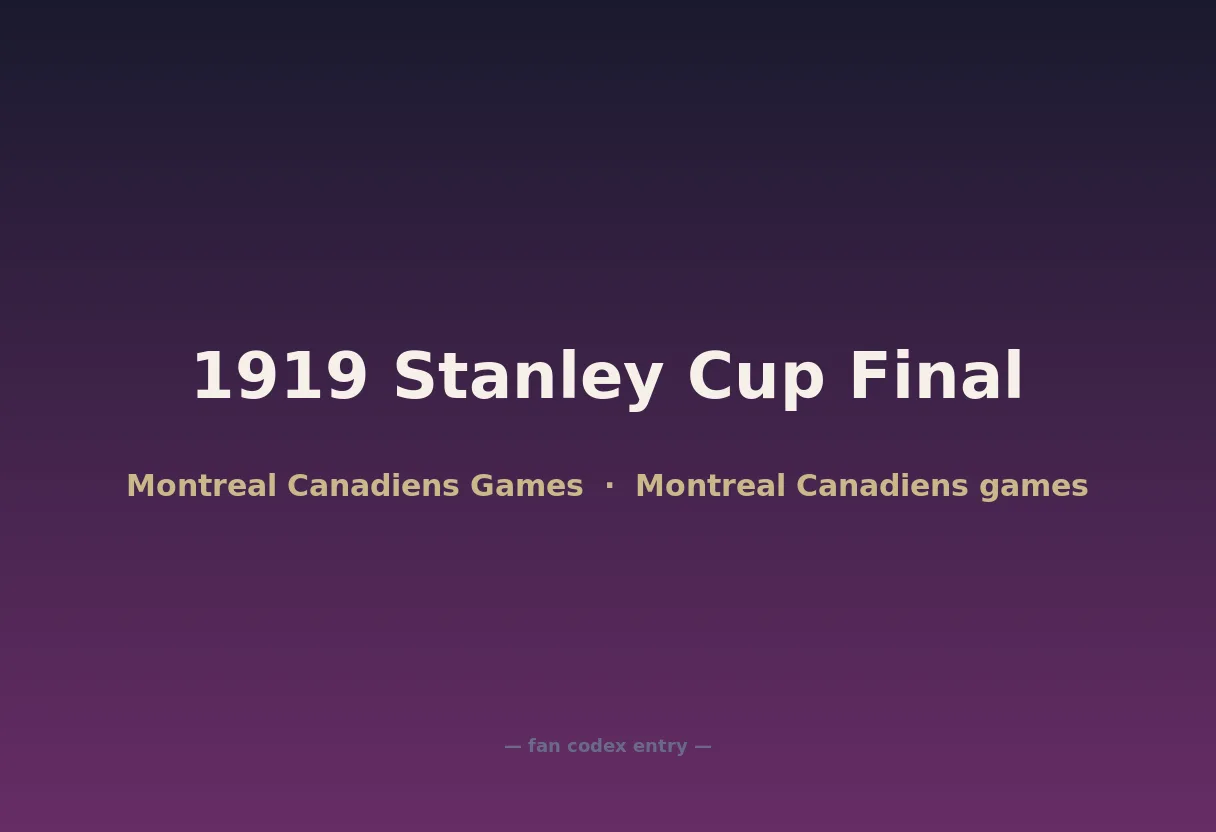 1919 Stanley Cup Final