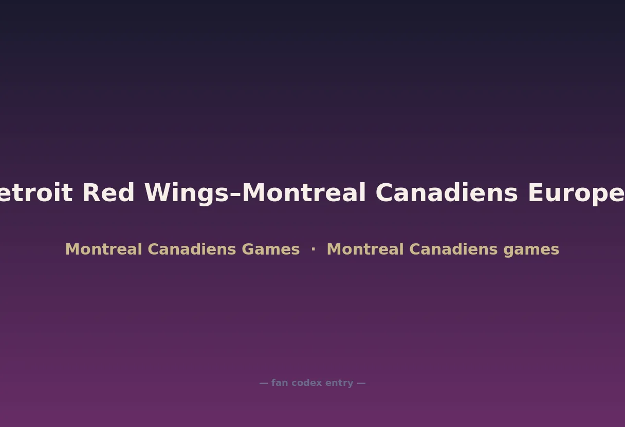 1938 Detroit Red Wings–Montreal Canadiens European tour