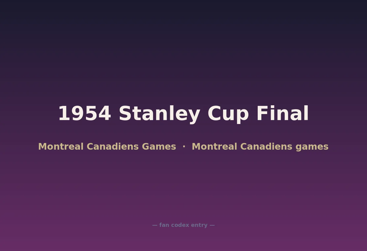 1954 Stanley Cup Final