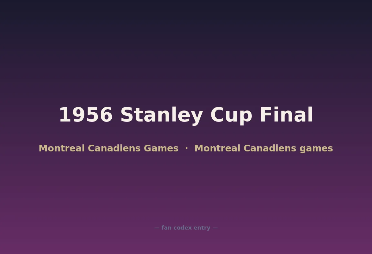 1956 Stanley Cup Final