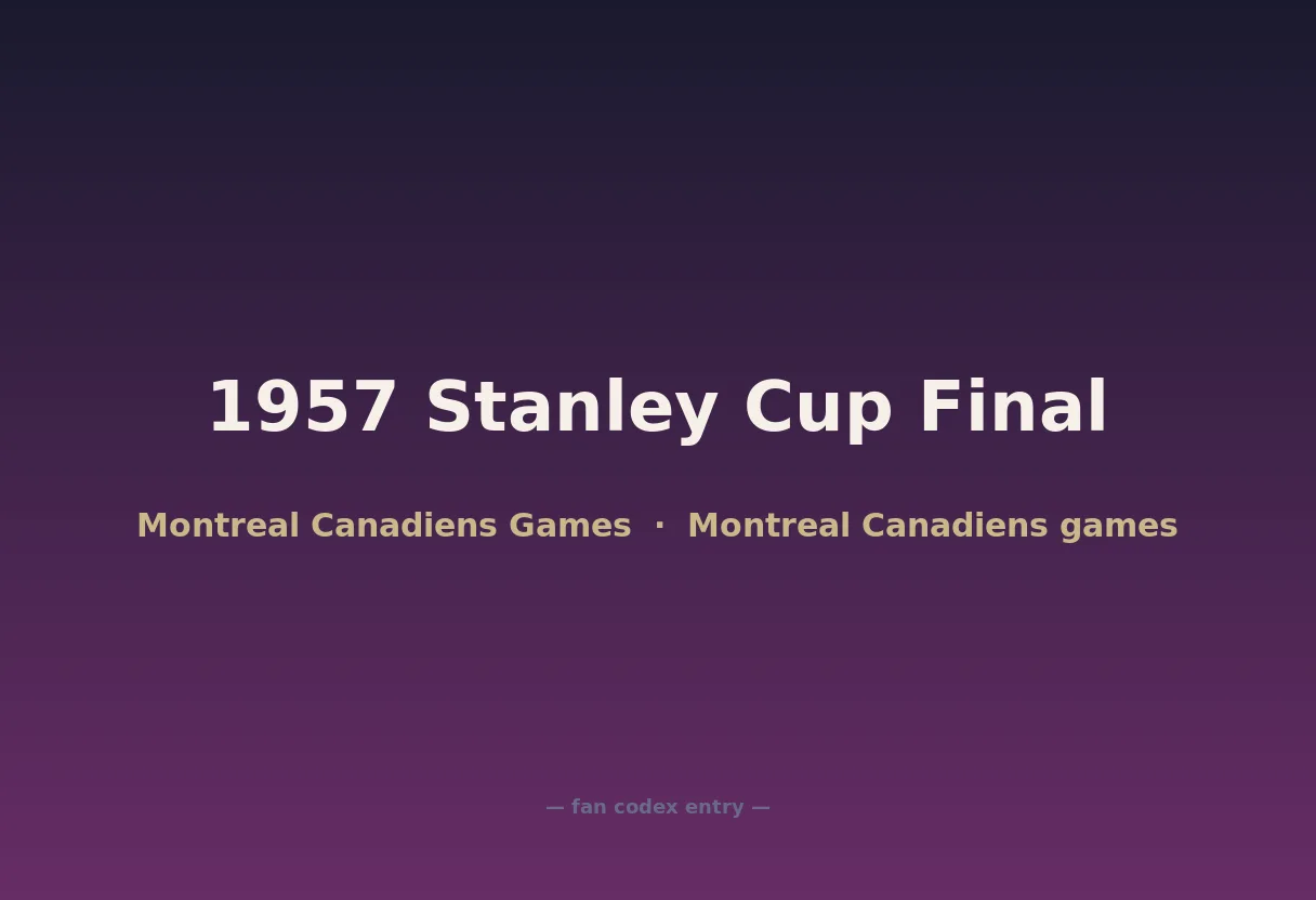 1957 Stanley Cup Final