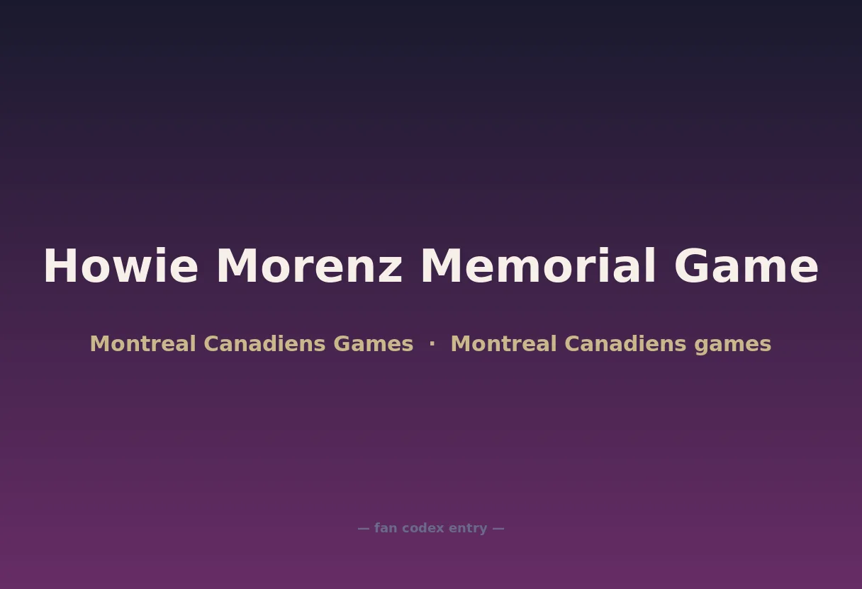 Howie Morenz Memorial Game