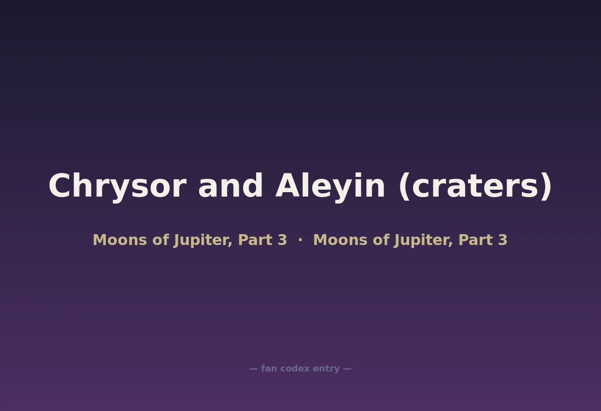 Chrysor and Aleyin (craters)