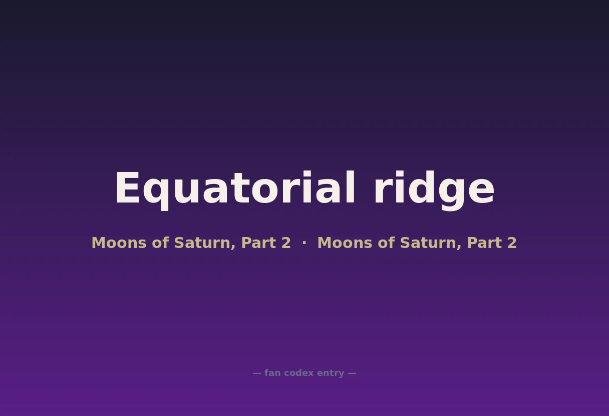 Equatorial ridge