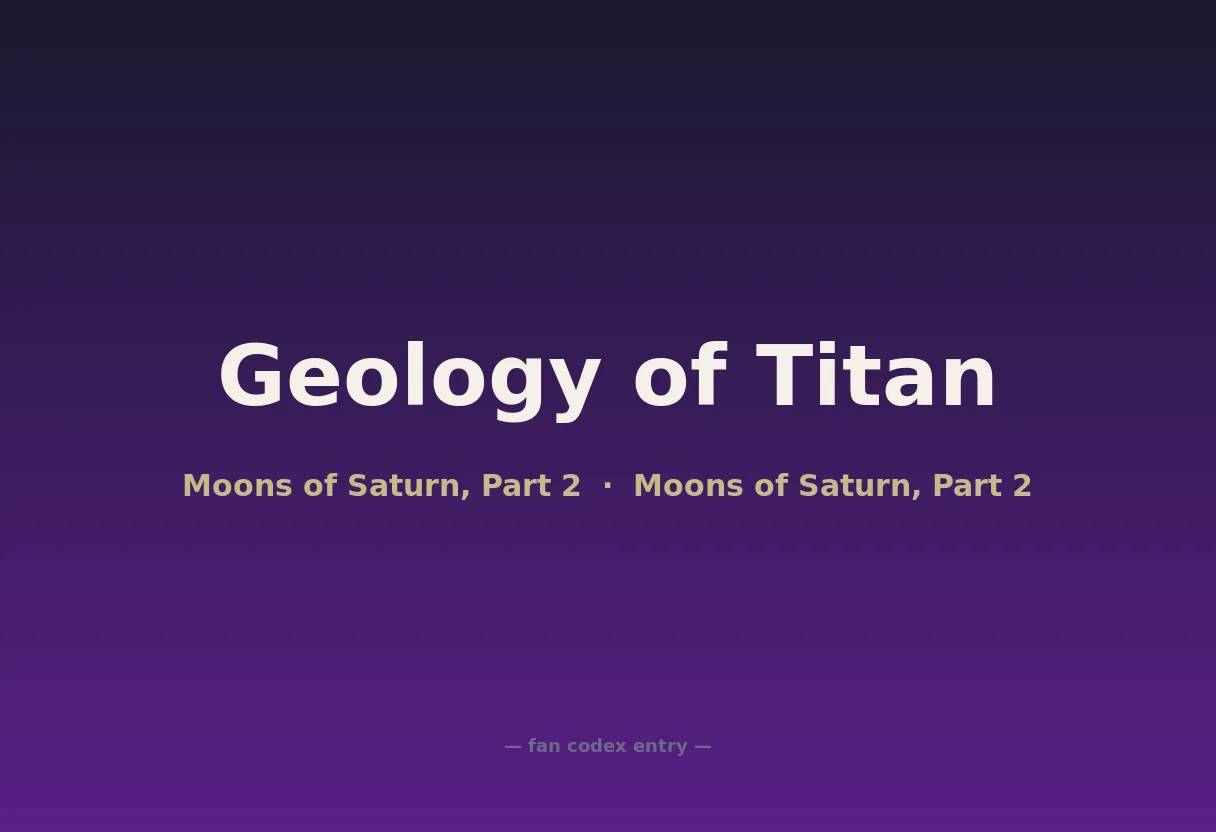 Geology of Titan
