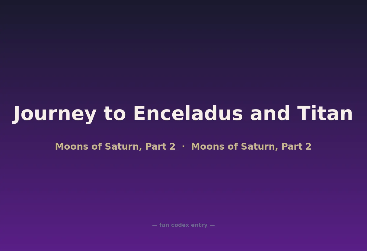 Journey to Enceladus and Titan
