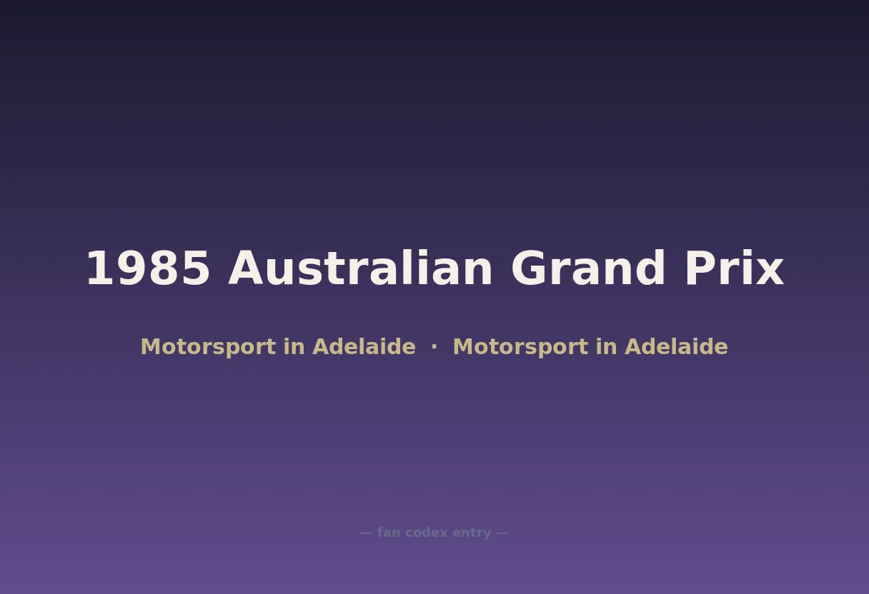1985 Australian Grand Prix
