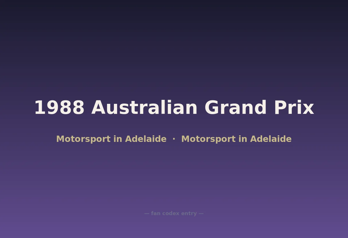1988 Australian Grand Prix