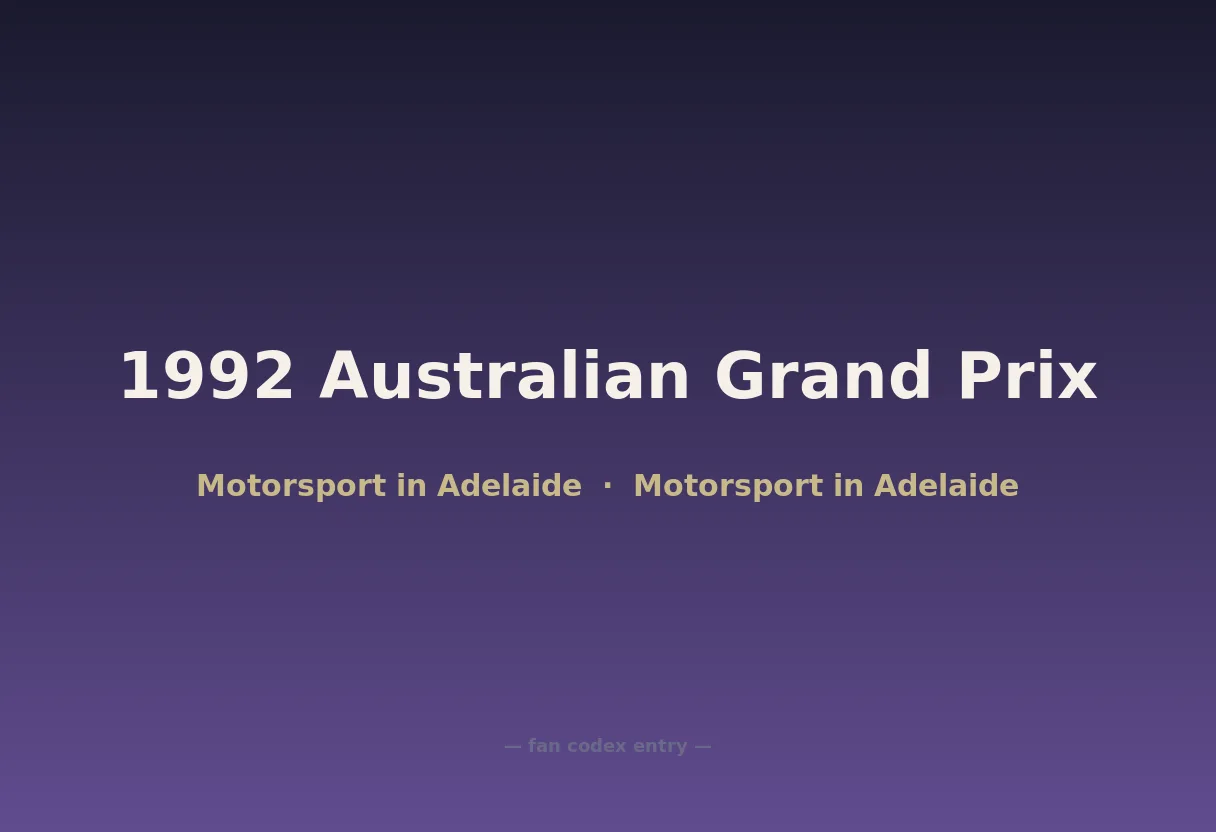 1992 Australian Grand Prix
