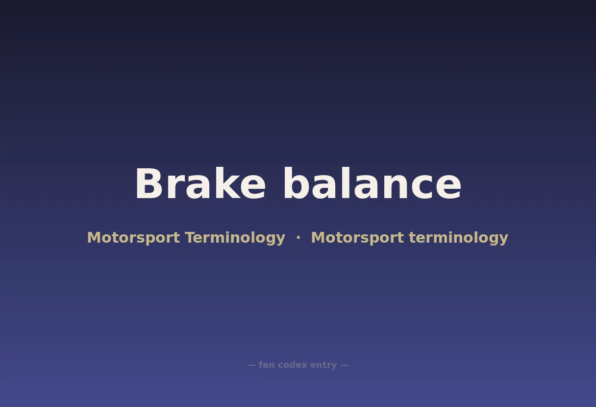 Brake balance