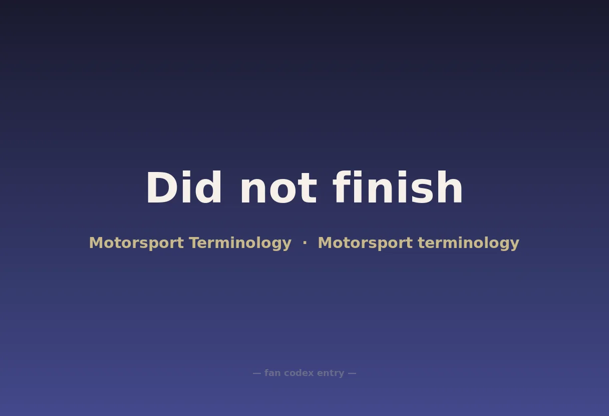Did not finish