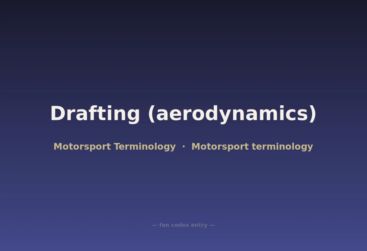 Drafting (aerodynamics)