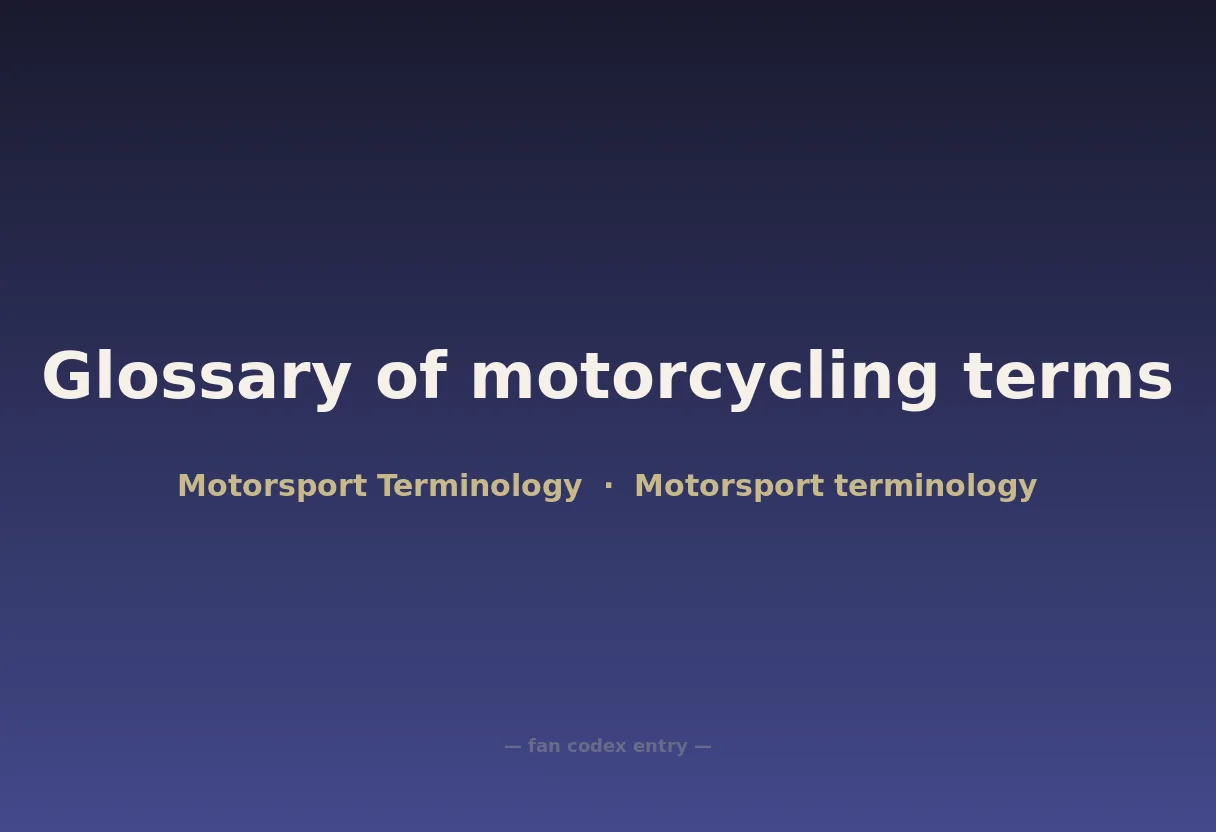 Glossary of motorcycling terms