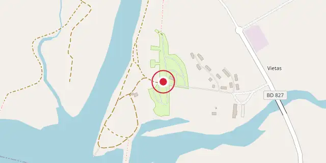 Street map of the area around Stora Sjöfallet National Park; the red dot marks 67°28′59″N 18°21′00″E