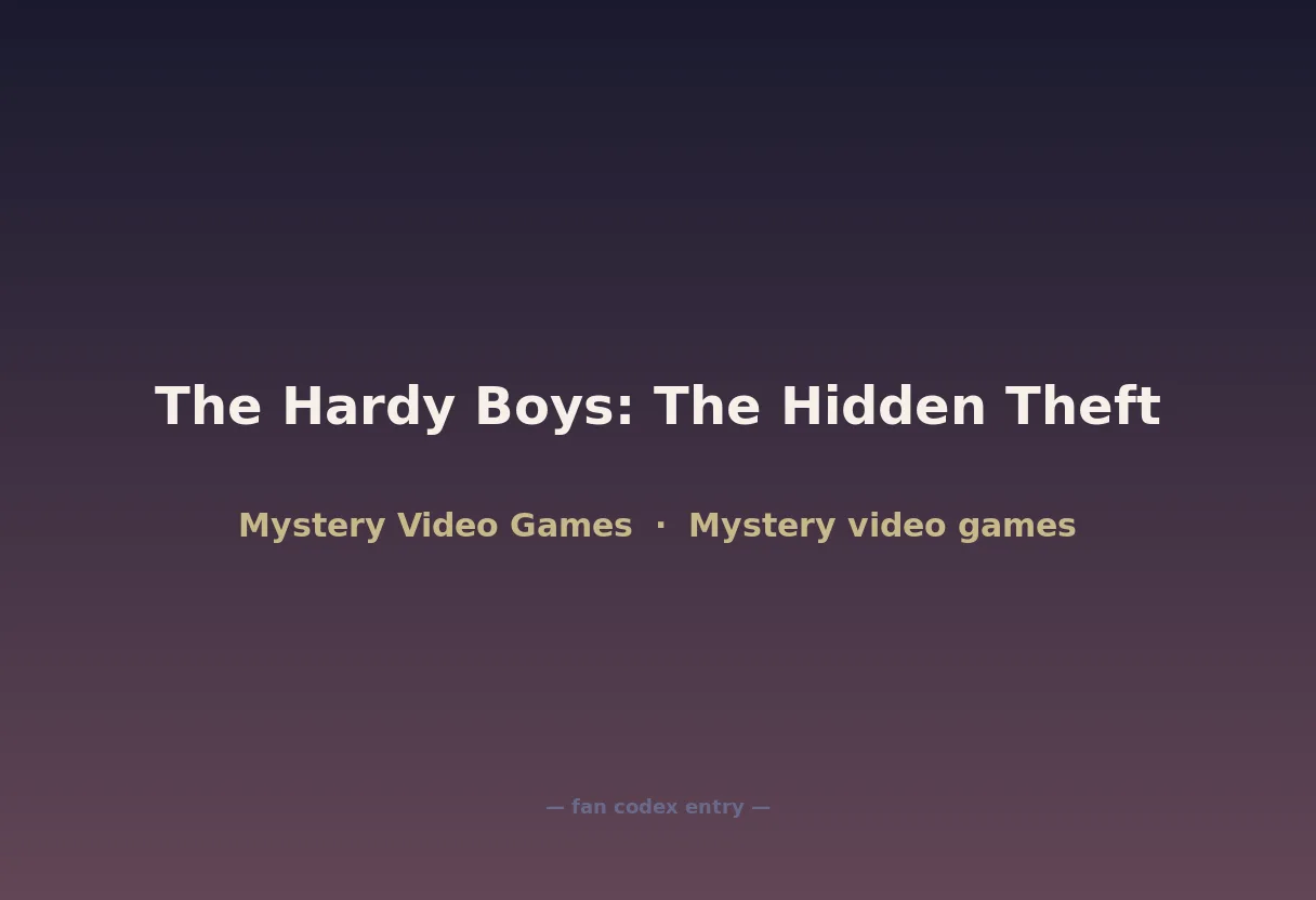 The Hardy Boys: The Hidden Theft