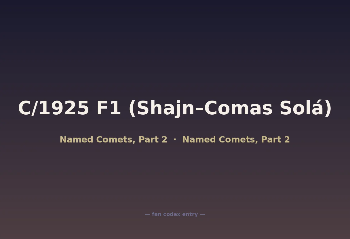 C/1925 F1 (Shajn–Comas Solá)