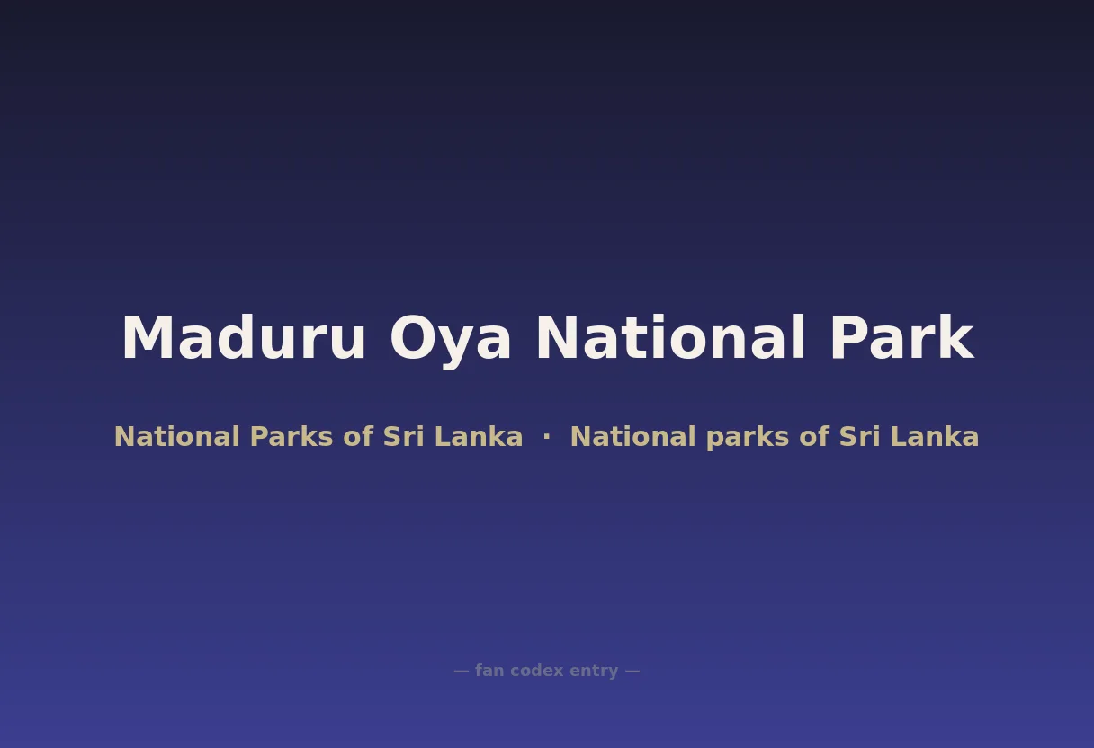 Maduru Oya National Park