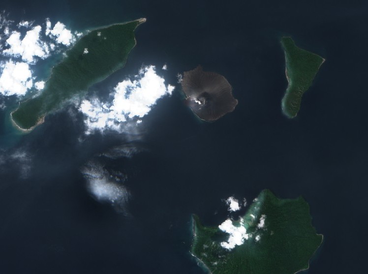 Anak Krakatoa on Sentinel-2 L2A image 2022 May