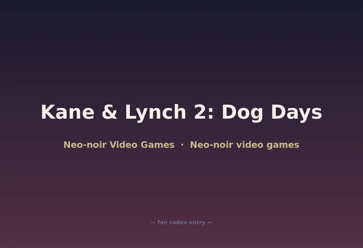 Kane & Lynch 2: Dog Days