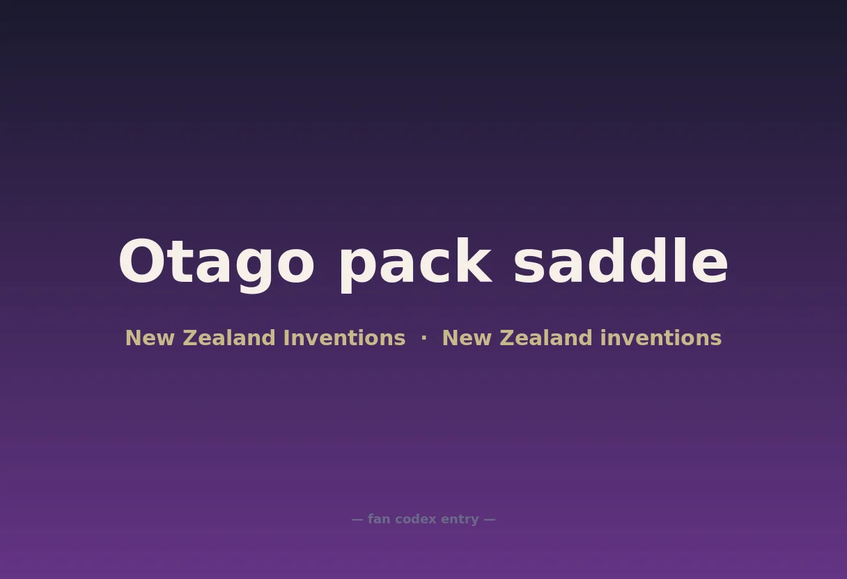 Otago pack saddle