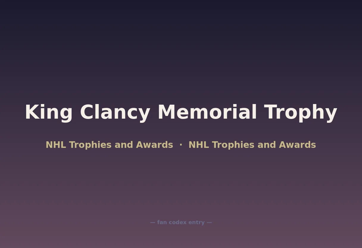 King Clancy Memorial Trophy