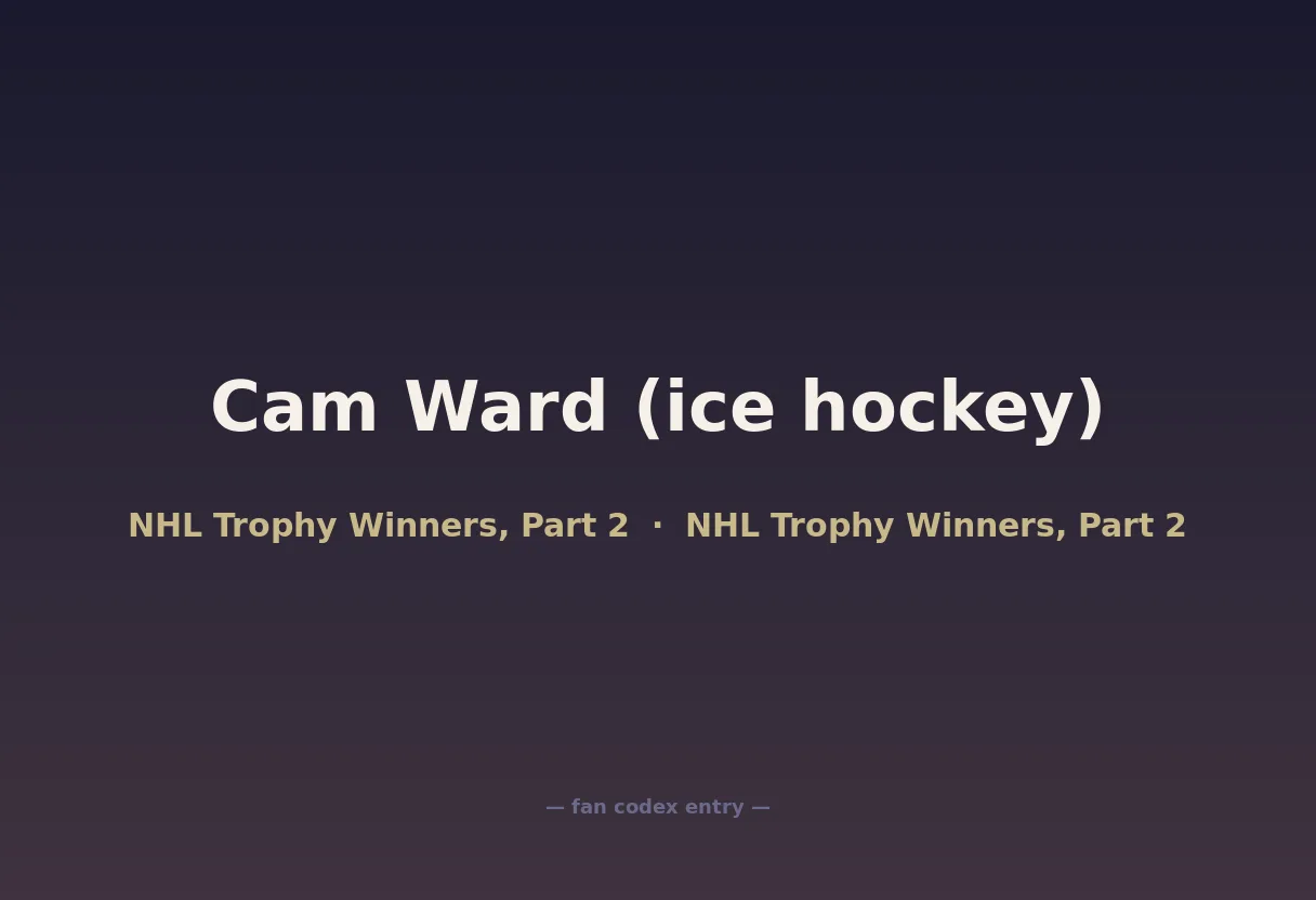 Cam Ward (ice hockey)