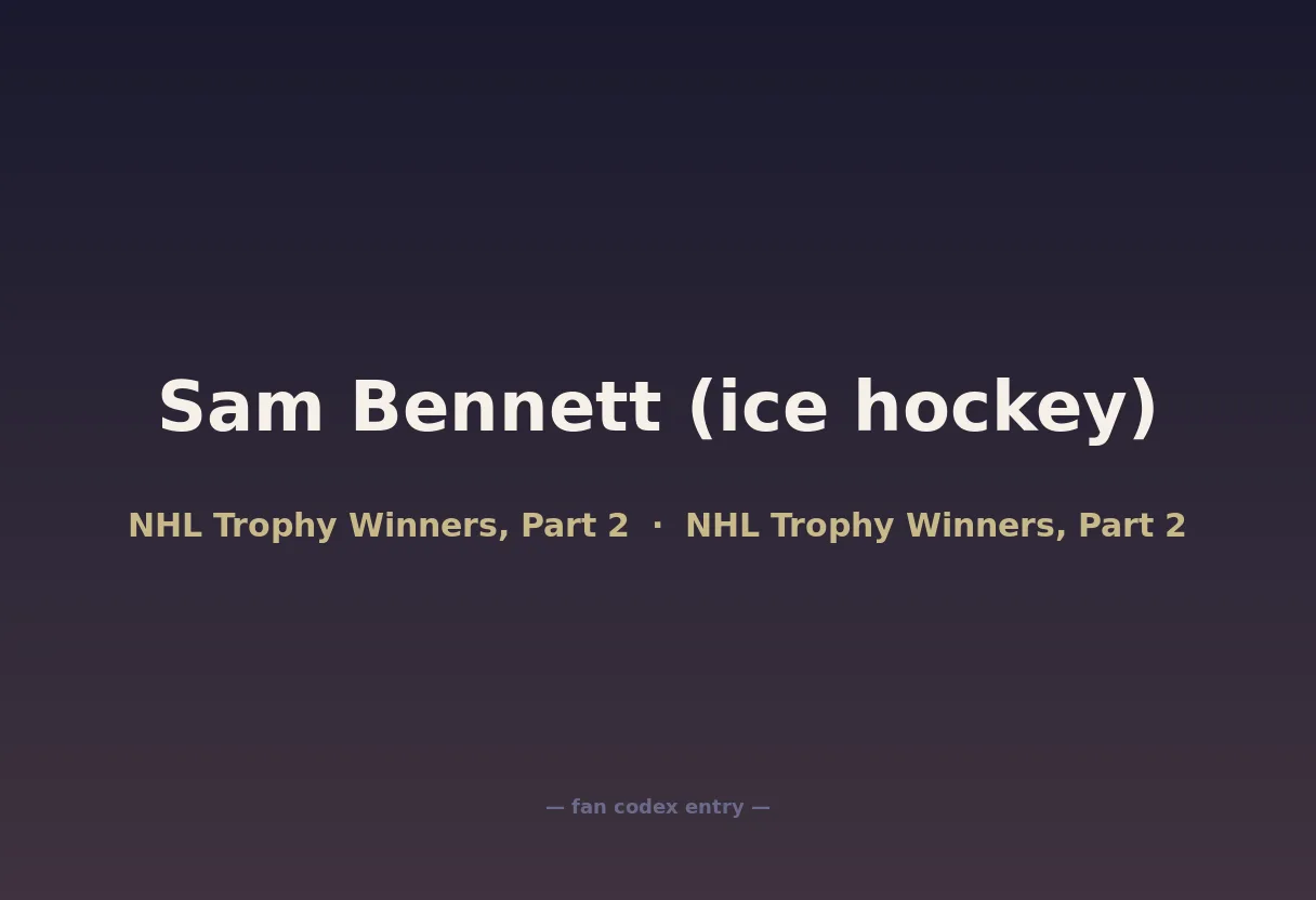 Sam Bennett (ice hockey)