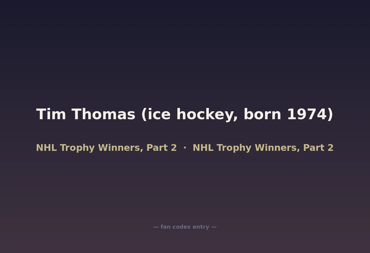 Tim Thomas (ice hockey, born 1974)