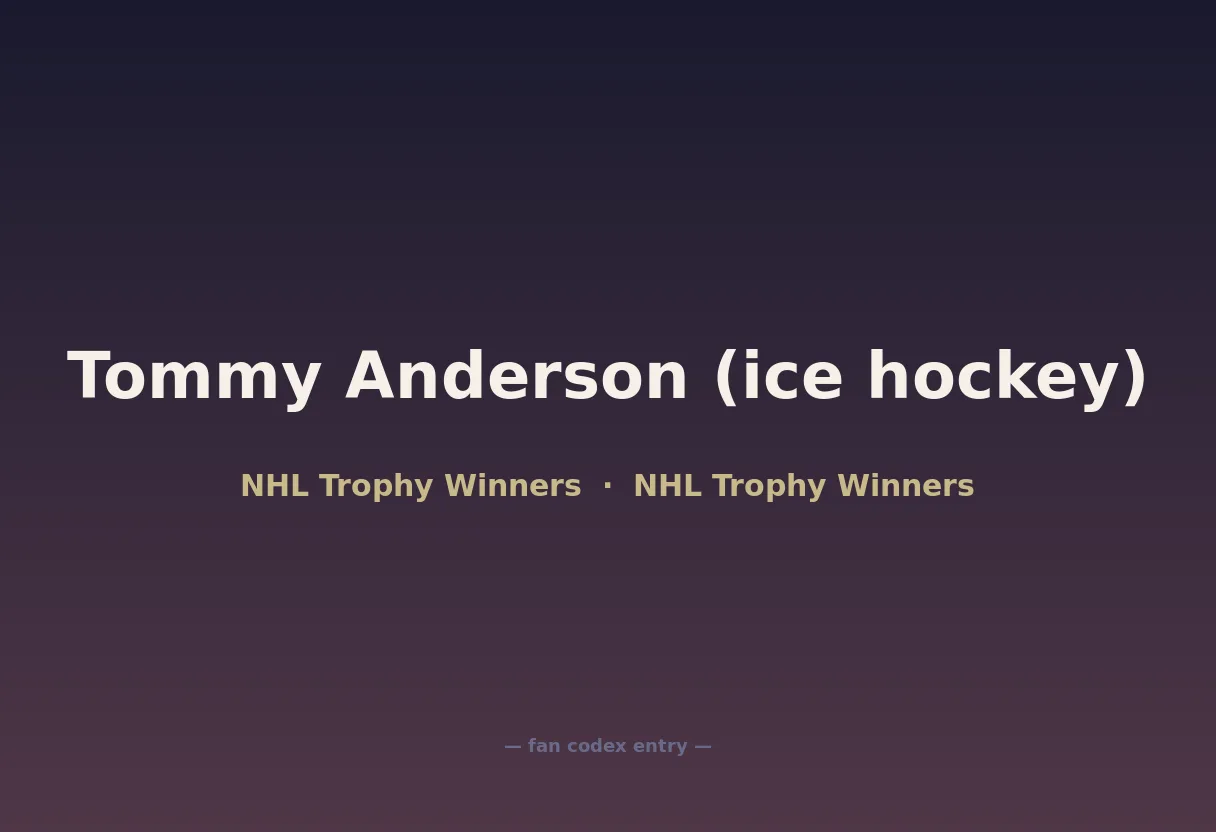 Tommy Anderson (ice hockey)