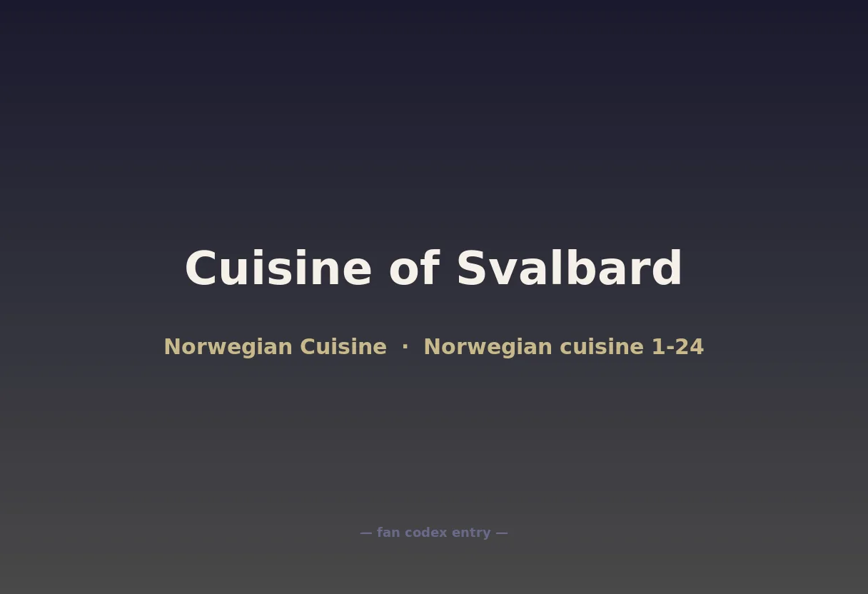 Cuisine of Svalbard