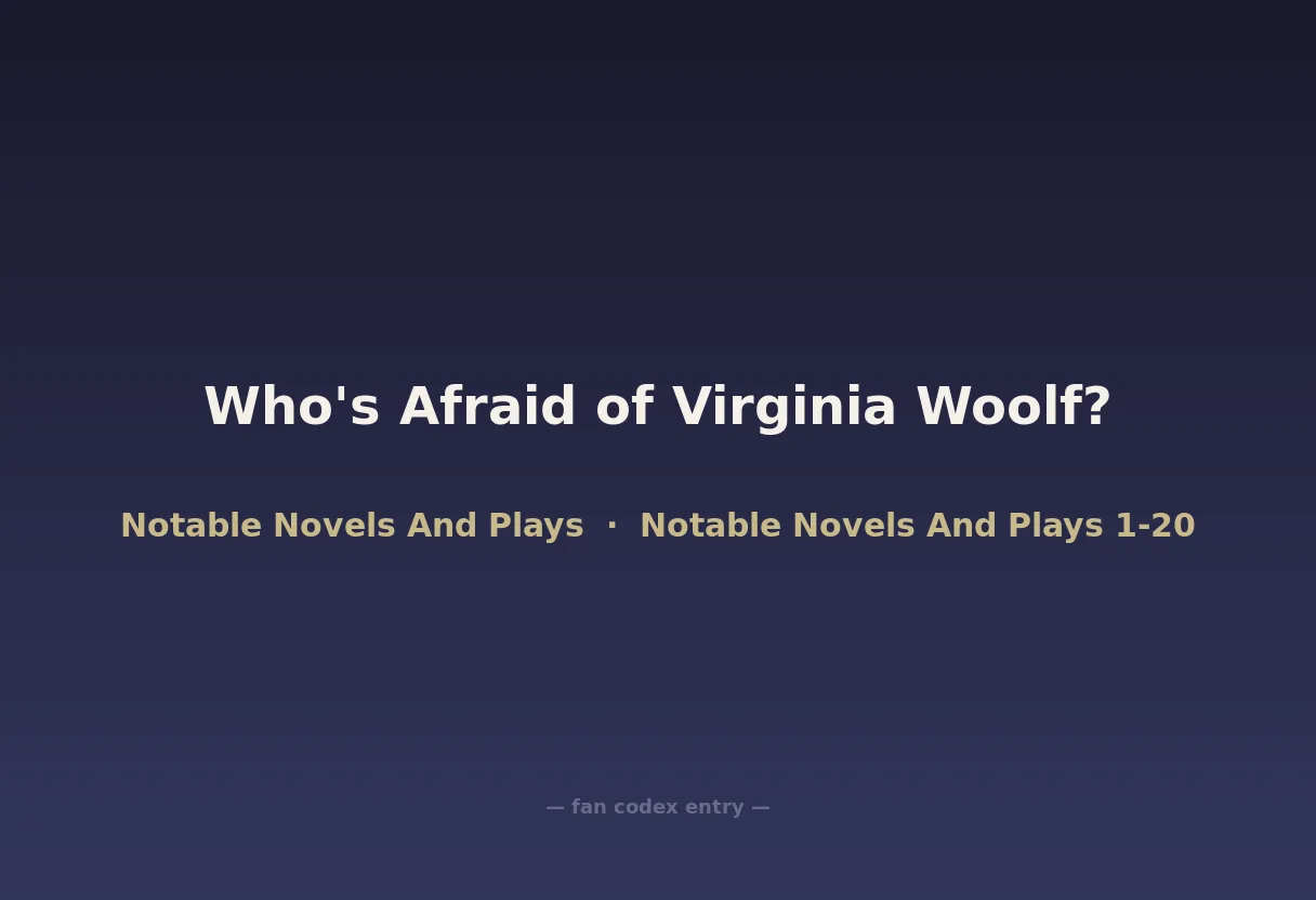 Who's Afraid of Virginia Woolf?