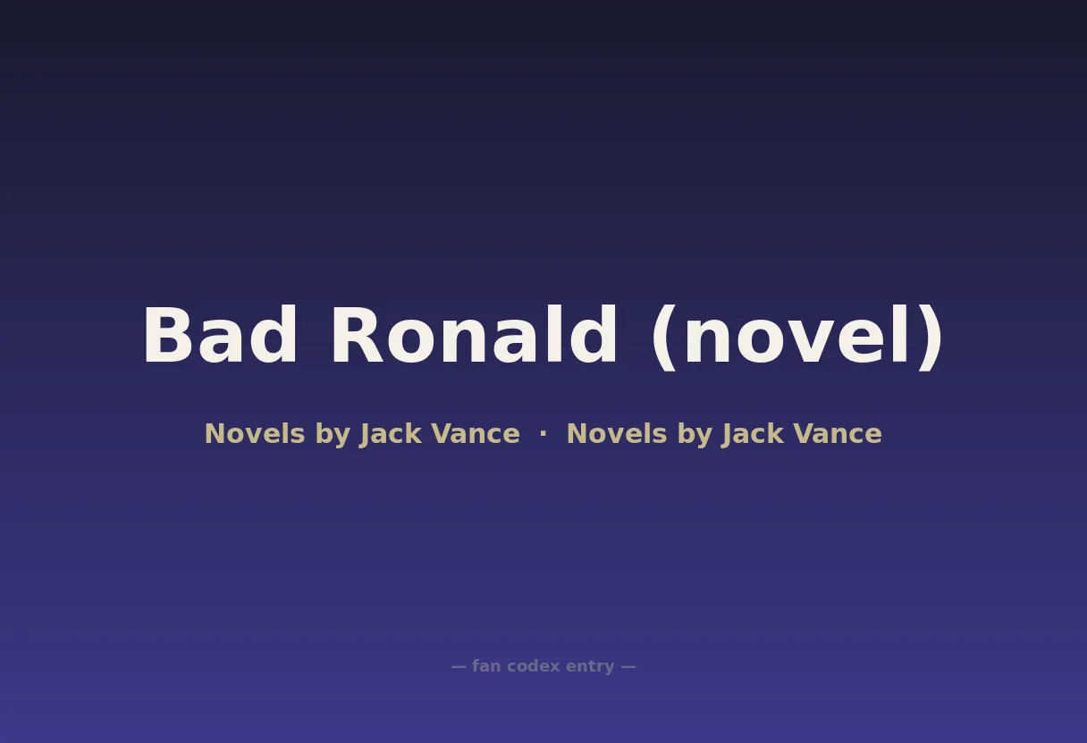 Bad Ronald (novel)