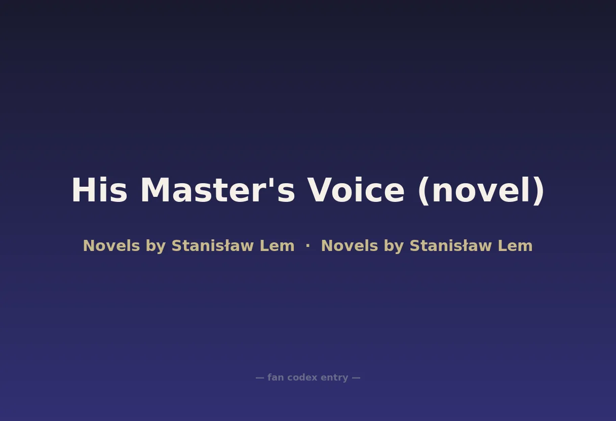 His Master's Voice (novel)